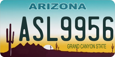 AZ license plate ASL9956
