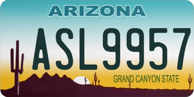 AZ license plate ASL9957