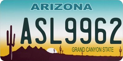 AZ license plate ASL9962