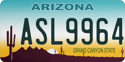 AZ license plate ASL9964