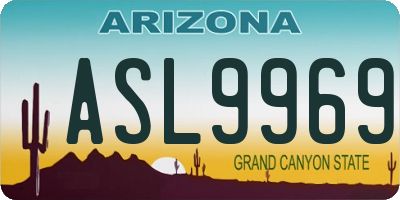 AZ license plate ASL9969