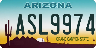 AZ license plate ASL9974