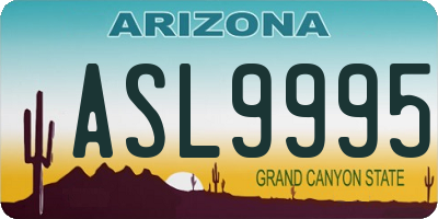 AZ license plate ASL9995