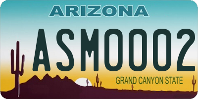 AZ license plate ASM0002
