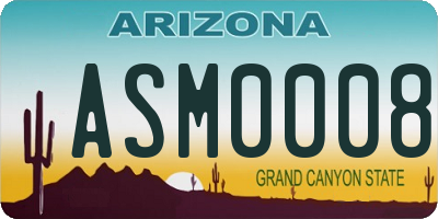 AZ license plate ASM0008