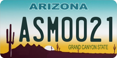 AZ license plate ASM0021