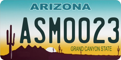 AZ license plate ASM0023
