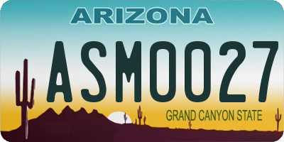 AZ license plate ASM0027