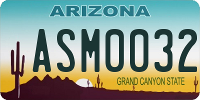 AZ license plate ASM0032