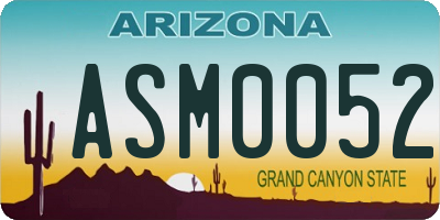 AZ license plate ASM0052