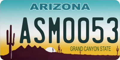 AZ license plate ASM0053