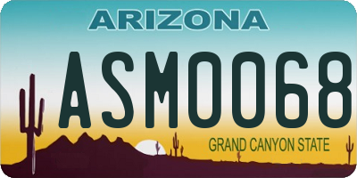 AZ license plate ASM0068