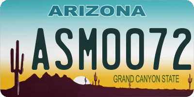 AZ license plate ASM0072