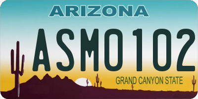 AZ license plate ASM0102