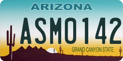 AZ license plate ASM0142