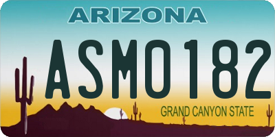 AZ license plate ASM0182