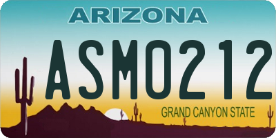 AZ license plate ASM0212