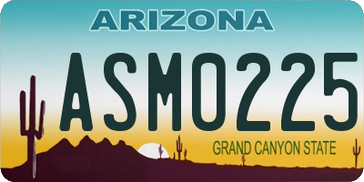 AZ license plate ASM0225