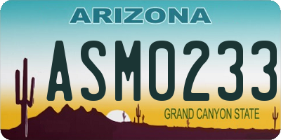 AZ license plate ASM0233