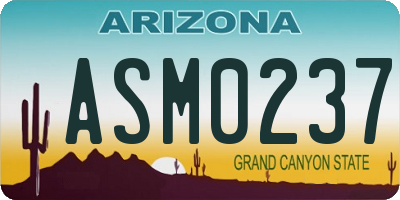 AZ license plate ASM0237