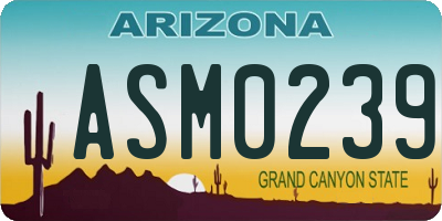 AZ license plate ASM0239