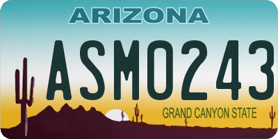 AZ license plate ASM0243