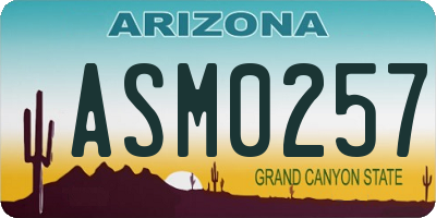 AZ license plate ASM0257