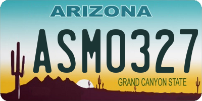 AZ license plate ASM0327