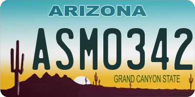 AZ license plate ASM0342