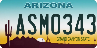 AZ license plate ASM0343