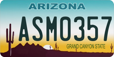 AZ license plate ASM0357