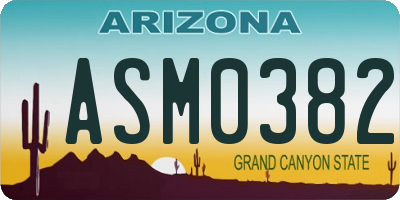 AZ license plate ASM0382