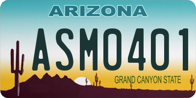 AZ license plate ASM0401