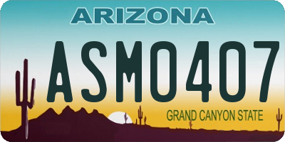 AZ license plate ASM0407