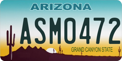 AZ license plate ASM0472
