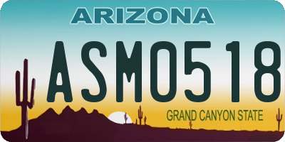 AZ license plate ASM0518