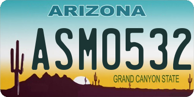 AZ license plate ASM0532
