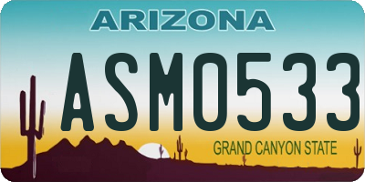 AZ license plate ASM0533