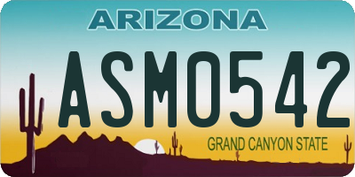 AZ license plate ASM0542