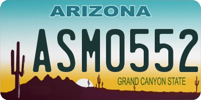 AZ license plate ASM0552