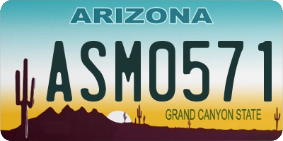 AZ license plate ASM0571