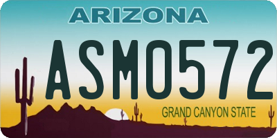 AZ license plate ASM0572