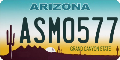 AZ license plate ASM0577