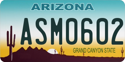 AZ license plate ASM0602
