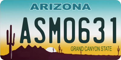 AZ license plate ASM0631