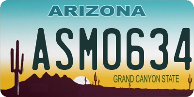 AZ license plate ASM0634