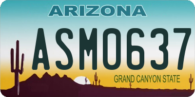 AZ license plate ASM0637