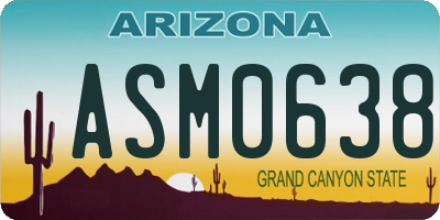 AZ license plate ASM0638