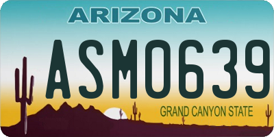 AZ license plate ASM0639