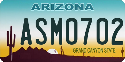 AZ license plate ASM0702